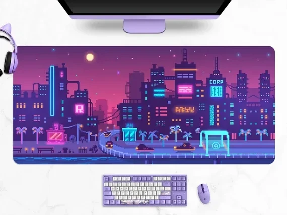 Tapis de Souris XL Neon Pixel (900x400mm) — vue 3